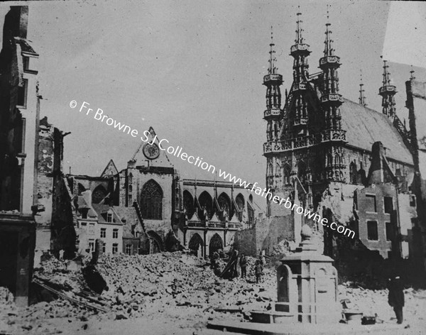 ST PIERRE & TOWN HALL AFTER BOMBARDMENT